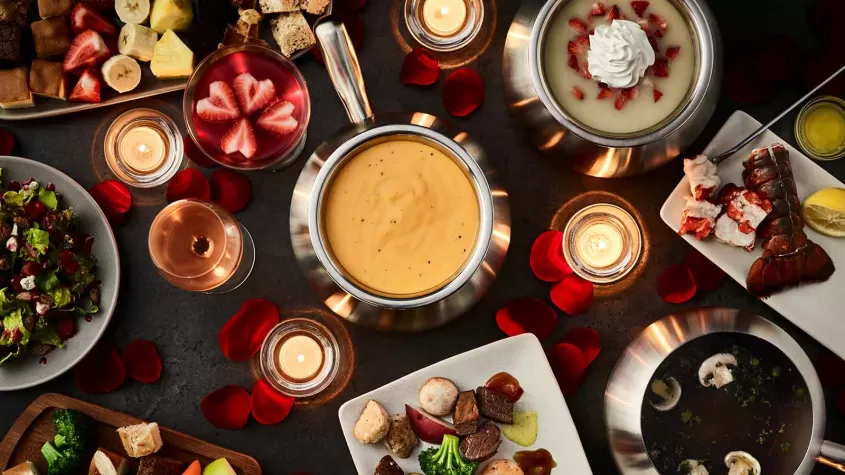 Fondue on dining table