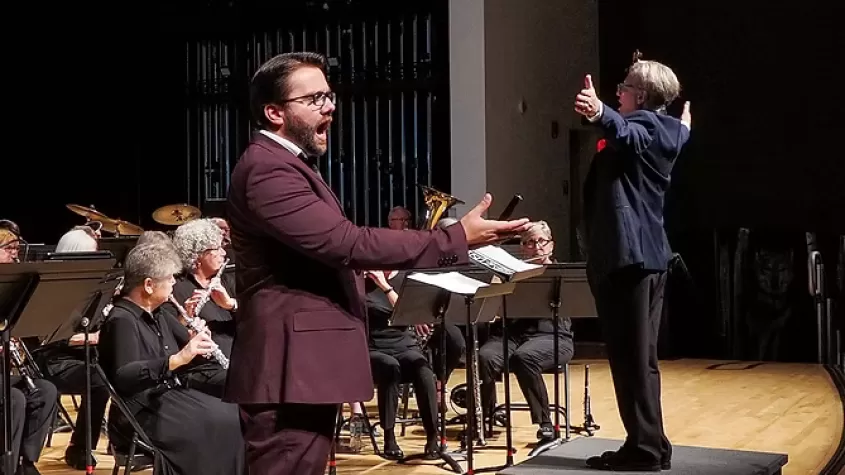 Aaron Santos performs with the Southwest Florida Concert Band